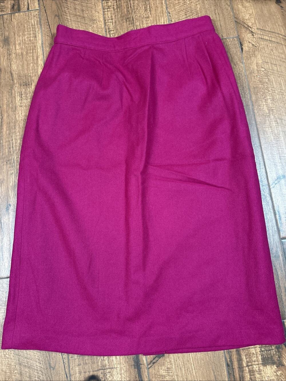 Vintage Sag Harbor Skirt Womens 12 Pink Wool Midi Pencil Lined Made USA